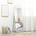 Miroir en pleine longueur 50 x 150 cm miroir sur pied grand miroir mural sans cadre  pour salon, ton doré
